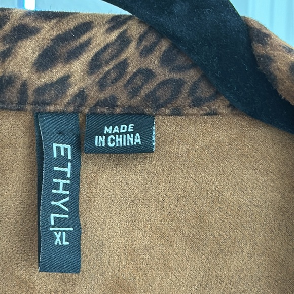 UEC Ethyl Clothing Vegan Faux Suede Cheetah Duster Size XL - Picture 6 of 11